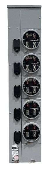 NEW - Siemens WMM51125R Meter Stack 1200A Main 125A Branch 240V 1PH 3W 5 Meter Pos Ringless Cover