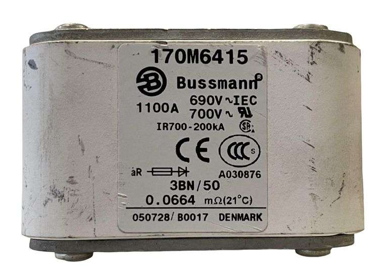 USED - Bussmann 170M6415 Fuse Link 1100A 690V 200kA Size 3 Class aR Single Indicator