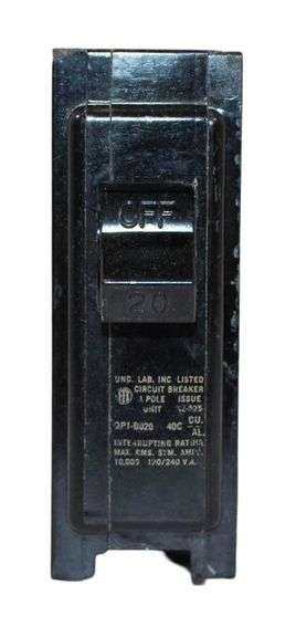 USED - ITE QP1B020 Breaker 20A 120/240V 1P 10kA Plug In