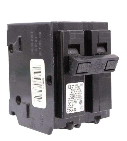 USED - Square D HOM215 Breaker 15A 120/240V 2P 1PH 10kA