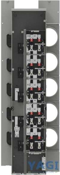 NEW - Siemens WMM51125R Meter Stack 1200A Main 125A Branch 240V 1PH 3W 5 Meter Pos Ringless Cover