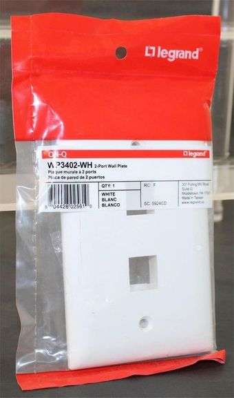 NEW - Legrand WP3402-WH 2 Port Wall Plate White