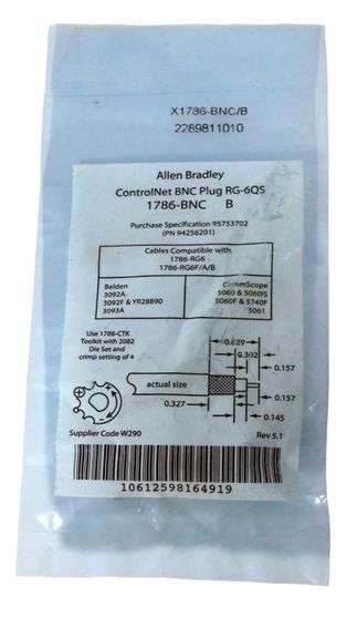 NEW - Lot of 16 Allen-Bradley 1786-BNC ControlNet BNC Plug RG-6QS
