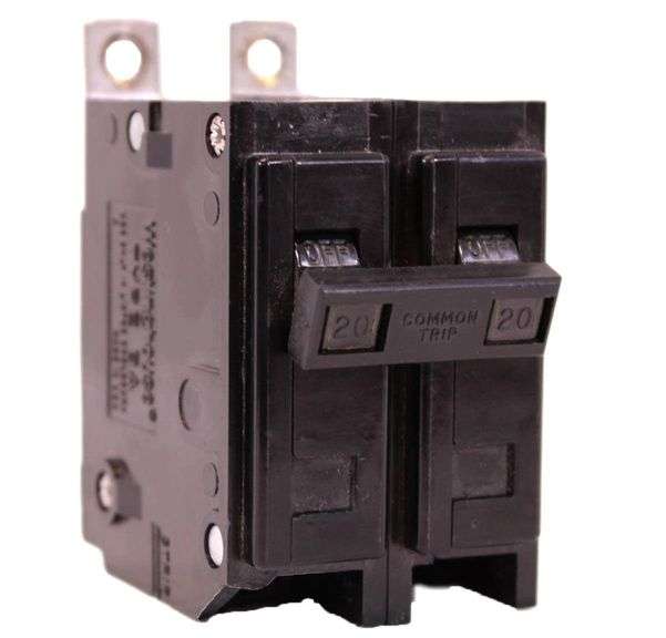 USED - Westinghouse BAB2020 Breaker 20A 2P 240V 10kA