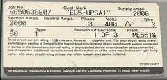 USED - GE Spectra Series Switchboard 2000A 480V 3PH 3W 60Hz Type 1