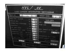 USED - Square D HVL/CC 17-25647158-001 Load Current Interrupter Switchgear 600A NEMA1