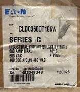 NEW - Eaton CLDC3600T106W Breaker 600A Max 600V 3P 100kA@480V OPTIM 1050 W/Terminal