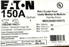 NEW - Eaton MBX2040B150BTS Residential Meter Breaker 150A 120/240V 1PH 22kA NEMA 3R 4-Jaw