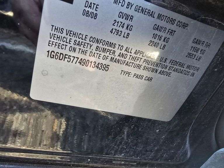 2009 CADILLAC CTS VIN# 1G6DF577490134395 NO KEY HAS TITLE SEE DESCRIPTION