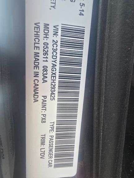 2014 DODGE CHALLENGER VIN# 2C3CDYAGXEH293425 NO KEY HAS TITLE SEE DESCRIPTION