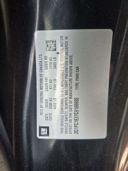 2012 CHEVY CAMARO VIN# 2G1FC1E37C9188805 HAS KEY HAS TITLE RUNS AN DRIVES SEE DESCRIPTION