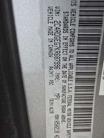 2019 DODGE CARAVAN GT VIN# HAS KEY HAS TITLE RUNS AN DRIVES SEE DESCRIPTION