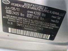 2012 HYUNDIA SONATA VIN# 5NPEC4AC6CH312943 HAS KEY HAS TITLE RUNS AN DRIVES