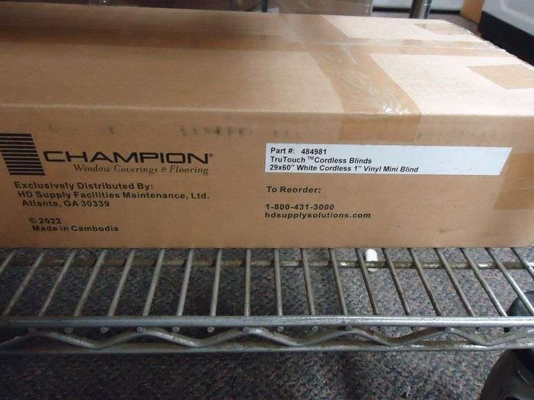 NEW! CHAMPION TRUTOUCH 29X60 WHITE CORDLESS 1" MINI BLINDS