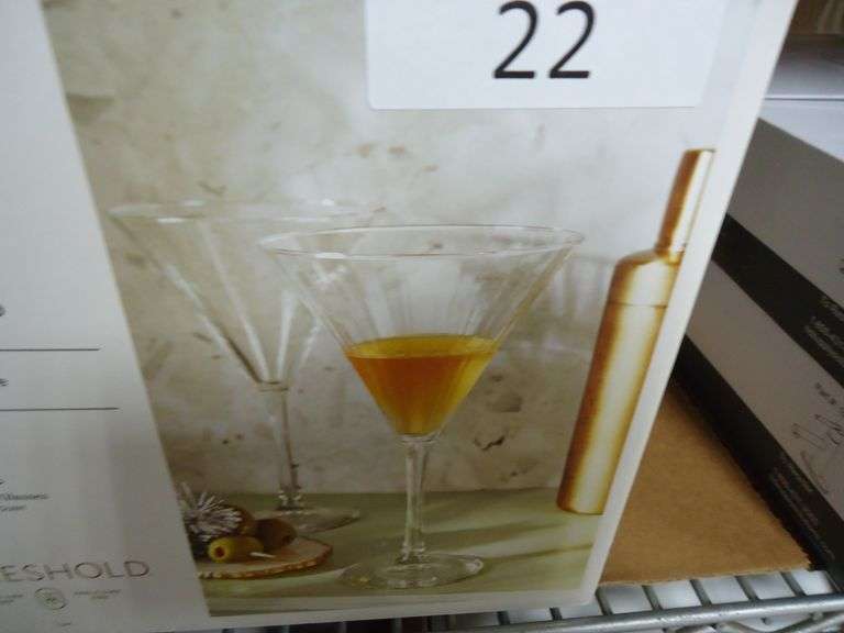 THRESHOLD SAYBROOK MARTINI GLASSES. 3-COUNT