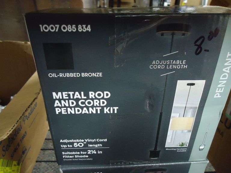 NEW! METAL ROD AND CORD PENTANT LIGHT KIT
