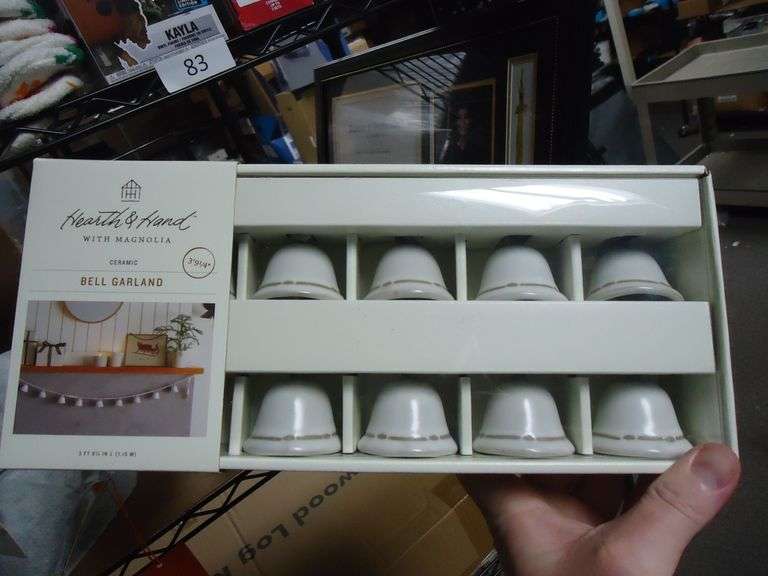 NEW! HEARTH AND HAND CERAMIC BELL GARLAND