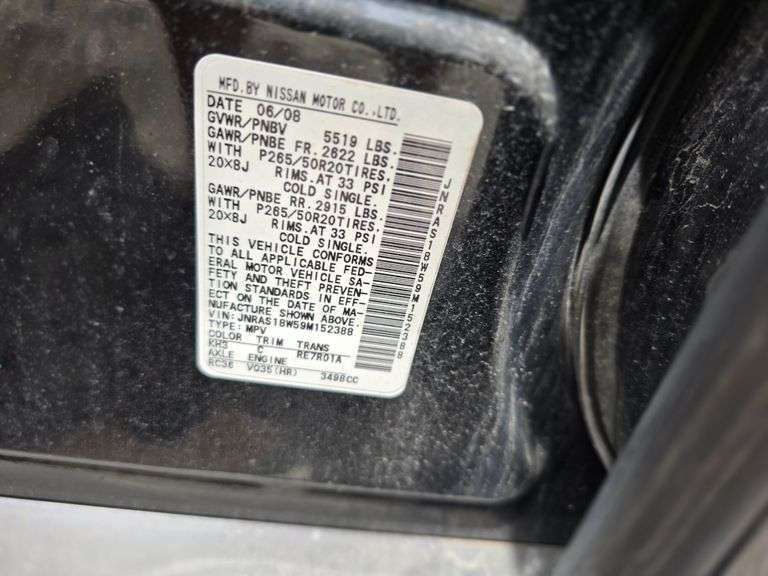 2009 INFINITI FX35 NO KEY HAS TITLE SEE DESCRIPTION