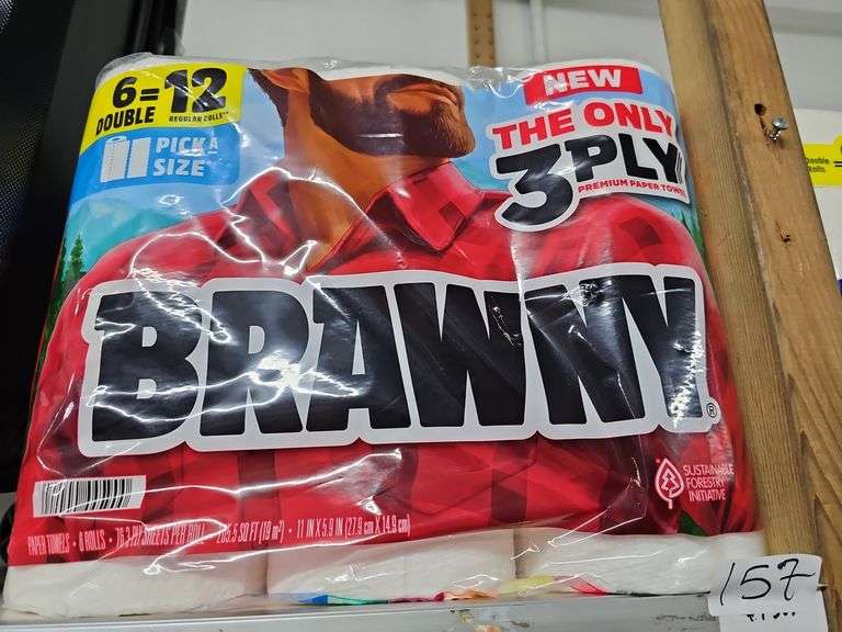 BRAWNY PICK-A-SIZE PAPER TOWELS WITH 6 3-PLY ROLLS PER PACK, 205.5SQ. FT. TOTAL 11" x 5.9"