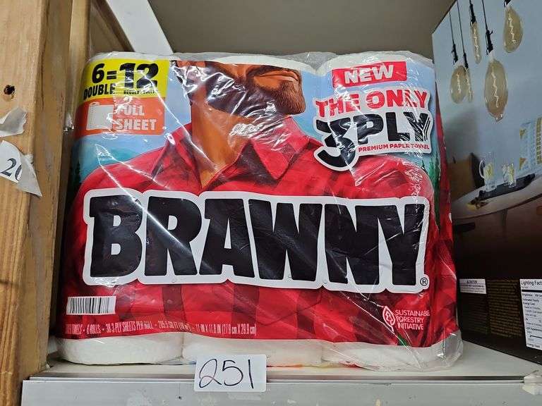 BRAWNY PICK-A-SIZE PAPER TOWELS WITH 6 3-PLY ROLLS PER PACK, 205.5SQ. FT. TOTAL 11" x 5.9"