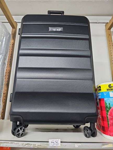 SWISS BRAND ANVERS 28"H BLACK HARD SUITCASE ON 4-WHEELS E111100-00L NEW WITH TAGS