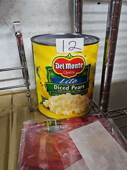 DEL MONTE LITE DICED PEARS IN EXTRA LIGHT SYRUP LARGE 105 OZ CAN EXP SEPT 2027