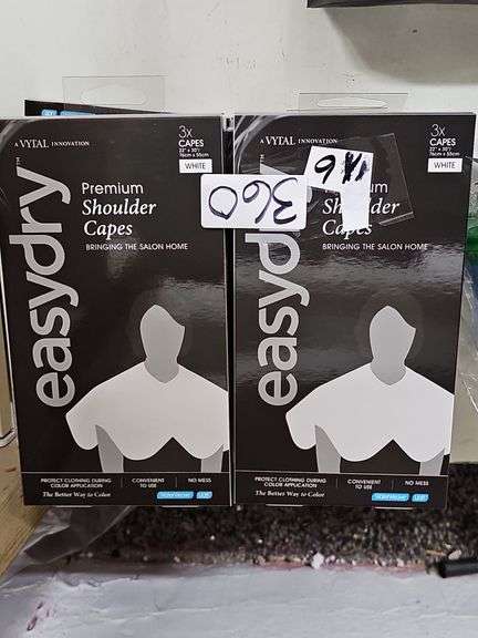 VYTAL EASYDRY PREMIUM SHOULDER CAPES FOR SALON USE NO MESS, WATERWEAVE, UATT, WHITE, 22"x30", 3 PER PACK