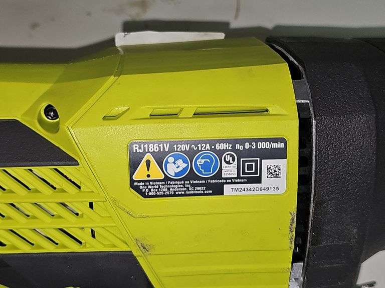 RYOBI RJ1861V ELECTRIC RECIPROCATING SAW 120V 12A 0-3000RPM