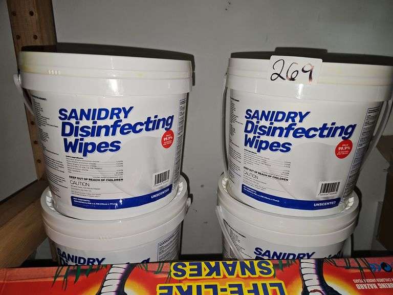 SANIDRY DISINFECTING WIPES UNSCENTED 300 WIPES, 5.9"x6.7"