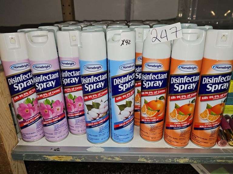 HOMEBRIGHT DISINFECTANT SPRAY 6OZ IN LINEN, COUNTRY AND CITRUS SCENTS