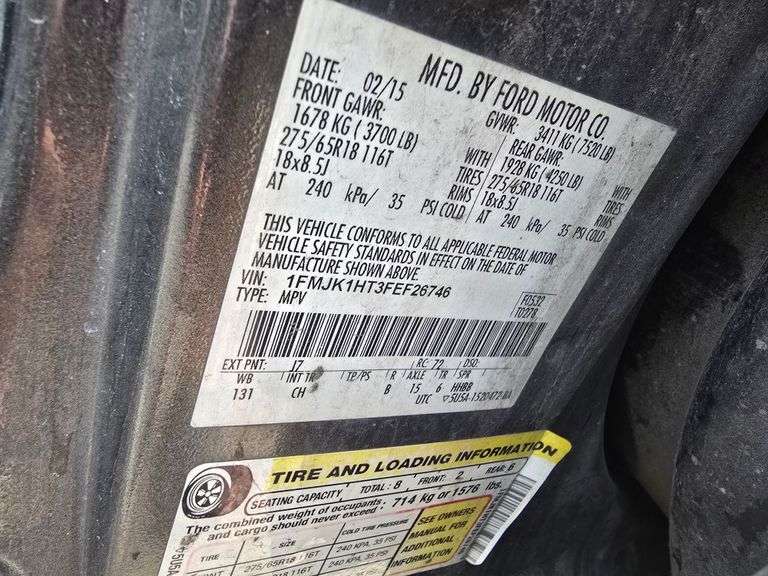 2015 FORD EXPEDITION HAS KEY HAS TITLE RUNS&DRIVES