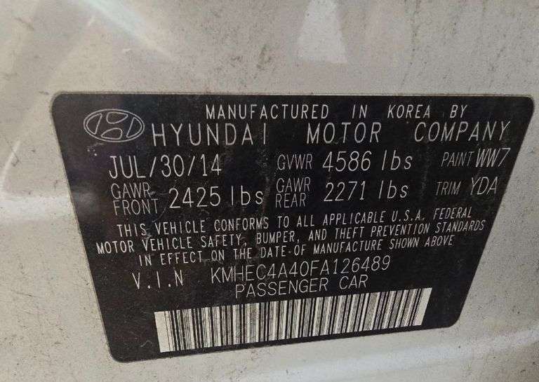 2015 HYUNDIA SONATA HAS KEY HAS VSF PACK RUNS&DRIVES