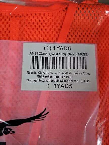 CONDOR CLASS 1 ORANGE SAFETY VEST SIZE LARGE 1YAD5