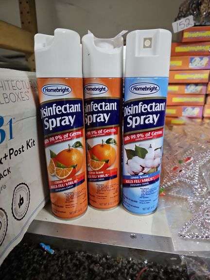 HOMEBRIGHT DISINFECTANT SPRAY 6OZ IN LINEN AND CITRUS SCENTS