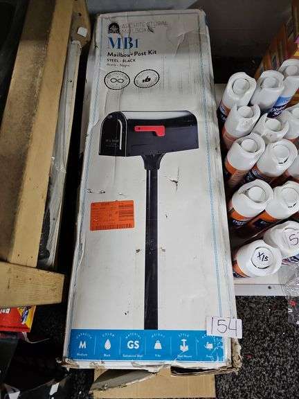 ARCHITECTURAL MAILBOXES MB1 MAILBOX+POST KIT STEEL-BLACK MEDIUM CAP. 9LB WEIGHT