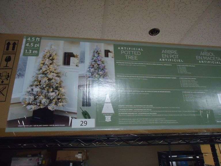 4.5 FT. ARTIFICIAL POTTED CHRISTMAS TREE WITH LED LIGHTS