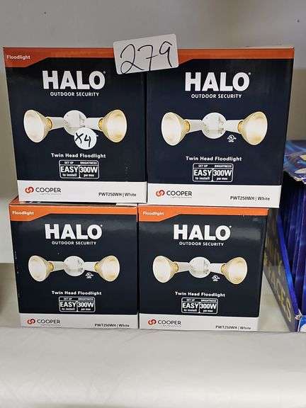 HALO COOPER LIGHTING TWIN HEAD FLOODLIGHT WHITE MODEL PWT250WH