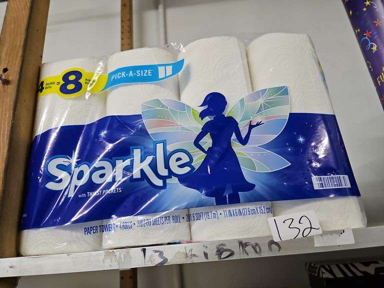 SPARKLE PICK A SIZE PAPER TOWEL ROLLS WITH THIRST POCKETS 4 ROLL PACK 201.6SQFT