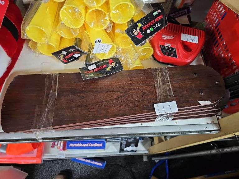 SMALL FAN BLADES APROX 20"L SET OF 5 IN DARK NATURAL WOOD FINISH