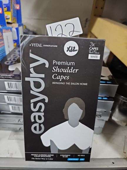 VYTAL EASYDRY PREMIUM SHOULDER CAPES FOR SALON USE NO MESS, WATERWEAVE, UATT, WHITE, 22"x30", 3 PER PACK