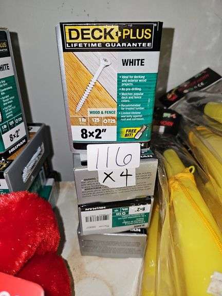 HILLMAN DECK PLUS WHITE WOOD & FENCE SCREWS 8x2" 1LB 125PCS T25 HEAD