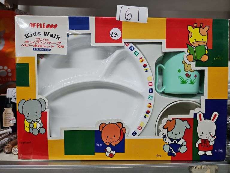 APPLE KIDS WALK FEEDING SET EACH WITH 3 PCS, PLATE BOWL AND CUP