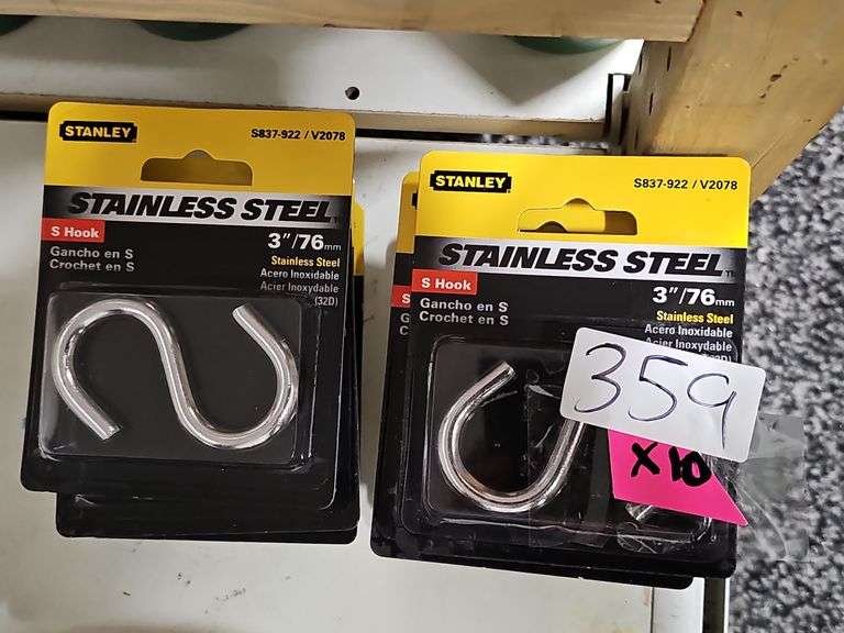 STANLEY STAINLESS STEEL 3" OPEN S-HOOK