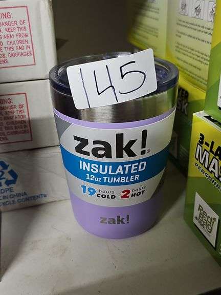 ZAK INSULATED 12OZ TUMBLER IN LAVENDER COLOR 19HRS COLD 2HRS HOT 2368-W180
