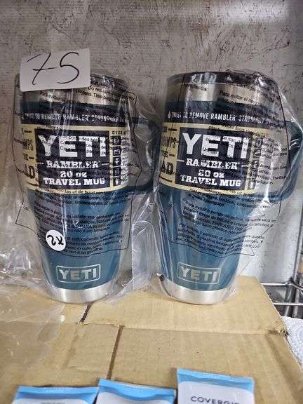 YETI RAMBLER 20OZ TRAVEL MUG WITH HANDLE AND STRONGHOLD LID TEAL COLOR BRAND NEW