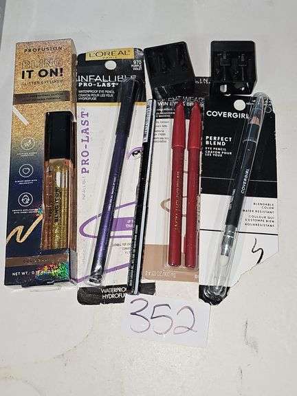 EYELINERS INCLUDING PROFUSION BLING IT ON GLITTER EYELINER, L'OREAL INFALLIBLE PRO-LAST ; MAYBELLINE AND COVERGIRL
