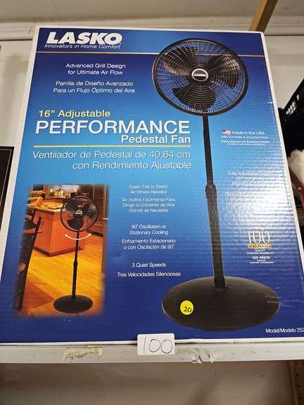 LASKO 16" ADJUSTABLE PERFORMANCE PEDESTAL FAN 2527
