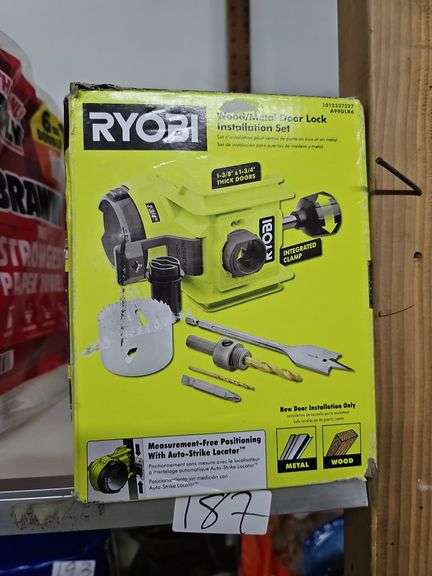 RYOBI WOOD/METAL DOOR LOCK INSTALLATION SET 1012337527 A99DLK6 NEVER USED IN BOX