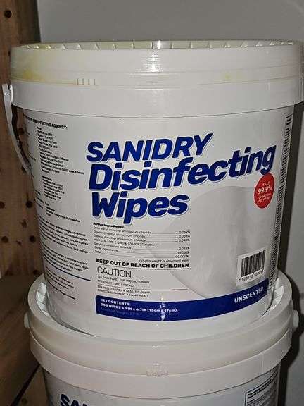 SANIDRY DISINFECTING WIPES UNSCENTED 300 WIPES, 5.9"x6.7"