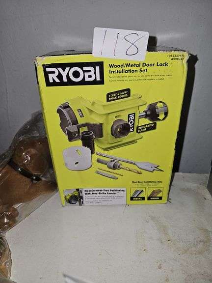 RYOBI WOOD/METAL DOOR LOCK INSTALLATION SET 1012337527 A99DLK6 NEVER USED IN BOX